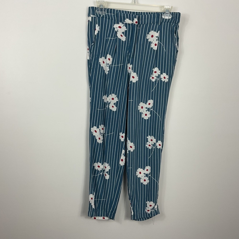 ModCloth Women's Daisy Stripe Ankle Pants Size S